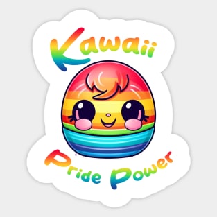 Kawaii Pride Power Rainbow Version Sticker